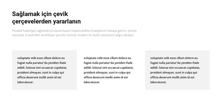Metin içeren üç sütun CSS Şablonu