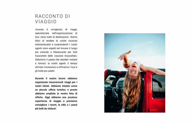 Organizzazione del viaggio Progettazione di siti web