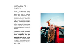 Layout Do Site Para Organização De Viagens