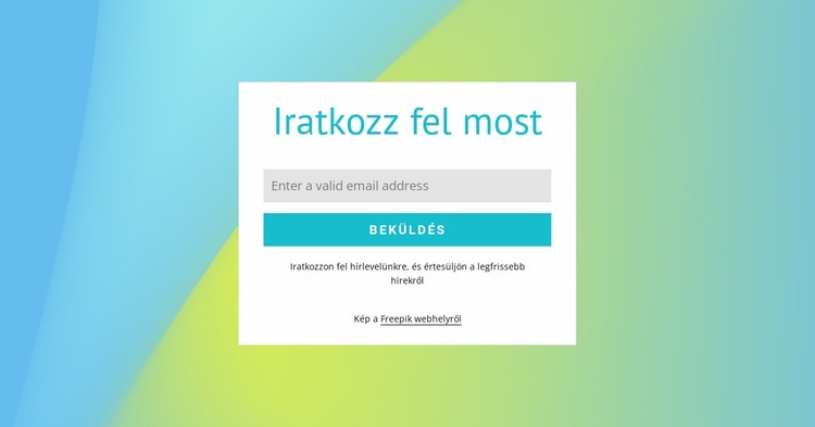 Feliratkozási űrlap színátmenet háttérrel HTML Sablon