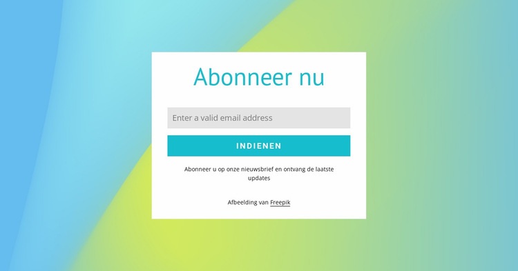 Abonneerformulier op verloopachtergrond Bestemmingspagina