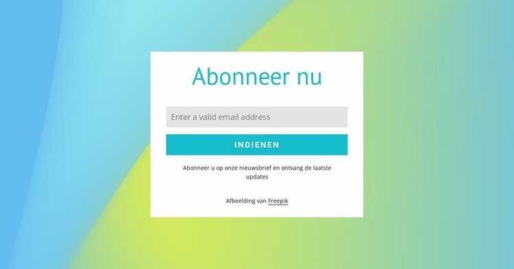 Abonneerformulier op verloopachtergrond Sjabloon voor één pagina