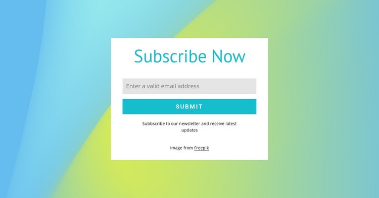 Subscribe form on gradient background Wix Template Alternative