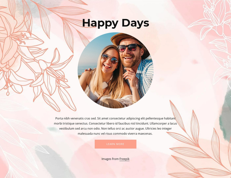 Happy days One Page Template