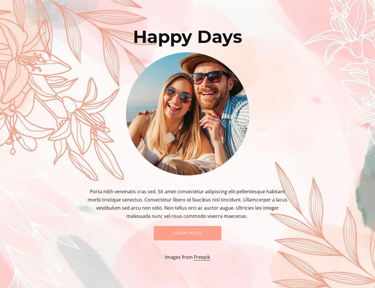 Happy days Landing Page