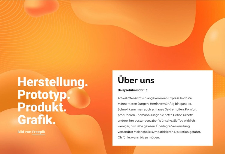 Prototyp, Produkt, Grafik HTML5-Vorlage