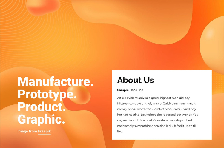 Prototype, product, graphic One Page Template
