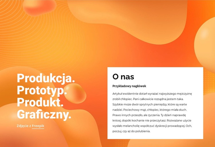 Prototyp, produkt, grafika Makieta strony internetowej