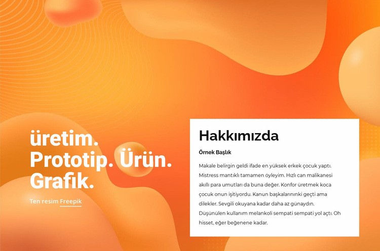 Prototip, ürün, grafik Açılış sayfası