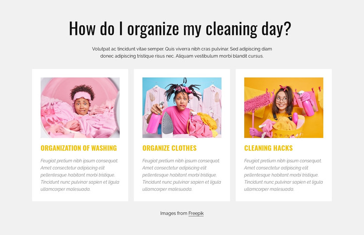 My cleaning day HTML Template