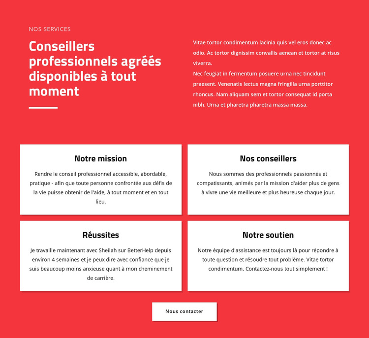 Conseillers professionnels Modèle de site Web