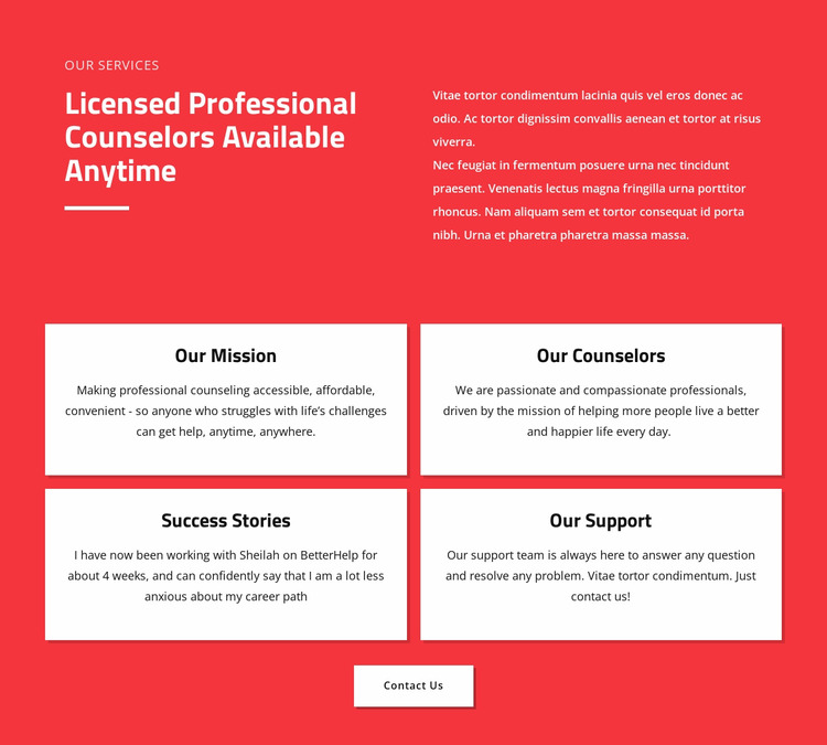 Professional counselors Html Website Builder