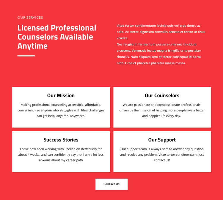 Professional counselors Joomla Page Builder