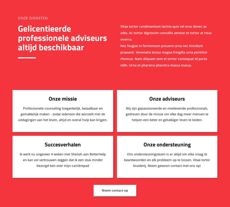 Professionele adviseurs HTML-sjabloon