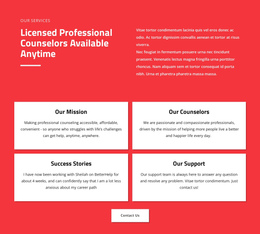 Professional Counselors - Functionality One Page Template
