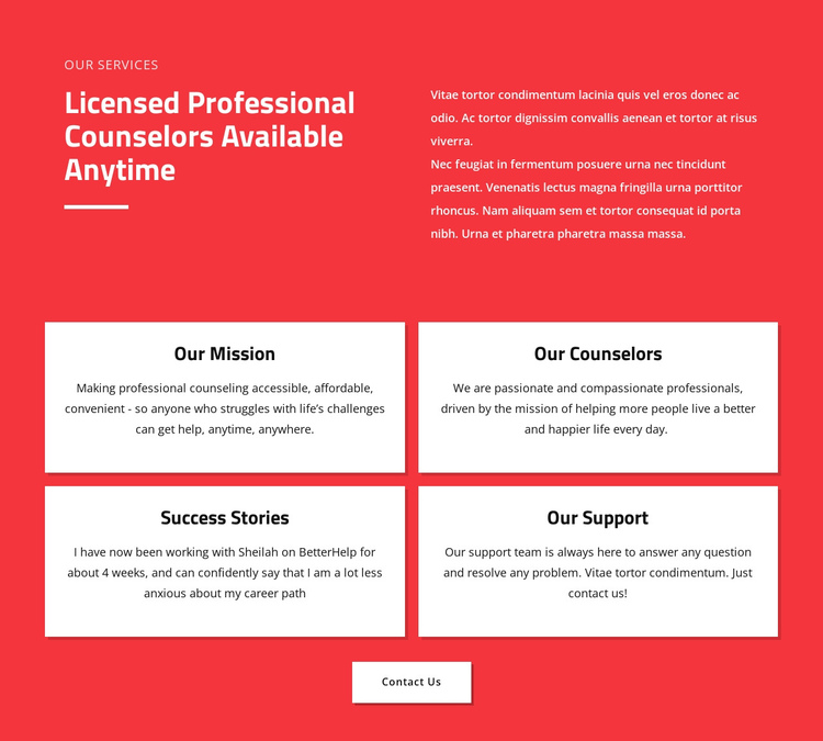 Professional counselors One Page Template