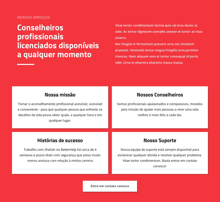 Conselheiros profissionais Modelo HTML