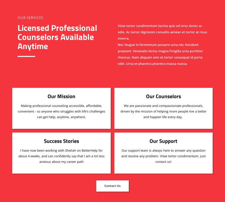 Professional counselors Web Page Design