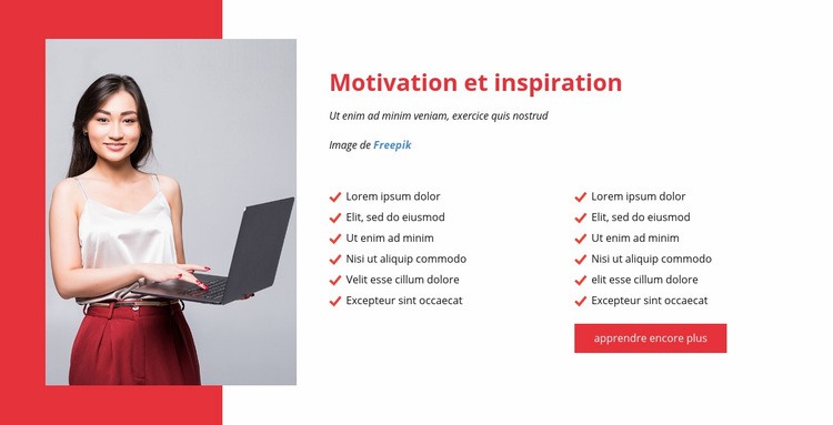 Motivez et inspirez votre équipe Maquette de site Web