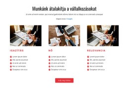 Webhelysablon Ehhez: Munkánk Átalakítja Az Üzletet