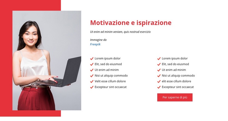 Motiva e ispira la tua squadra Costruttore di siti web HTML