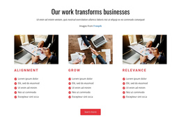 Our Work Transforms Business - Responsive One Page Template