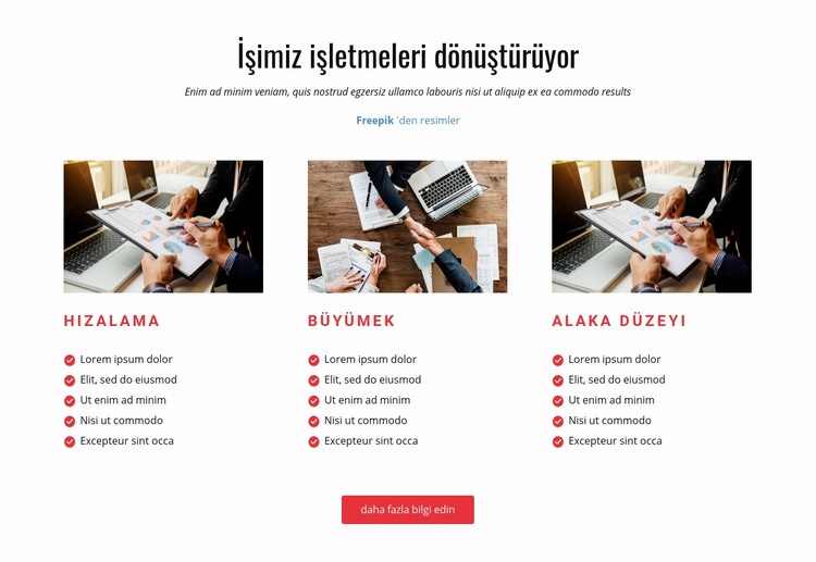 İşimiz İşi Dönüştürür Html Web Sitesi Oluşturucu