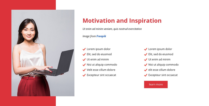 Motivate and inspire your team Web Page Design