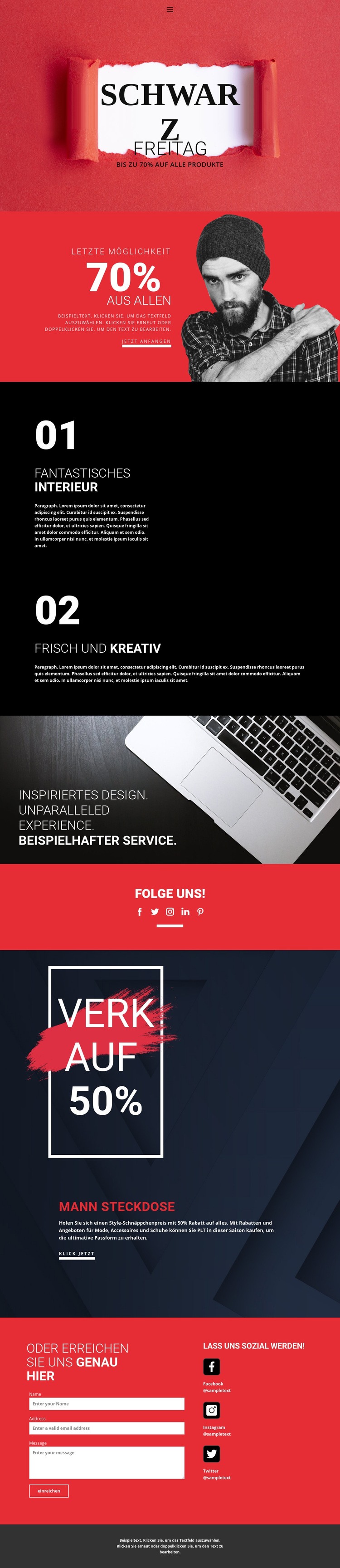 Erfolgreicher Online-Shop-Verkauf HTML5-Vorlage