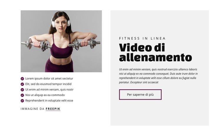 Video di allenamento Costruttore di siti web HTML