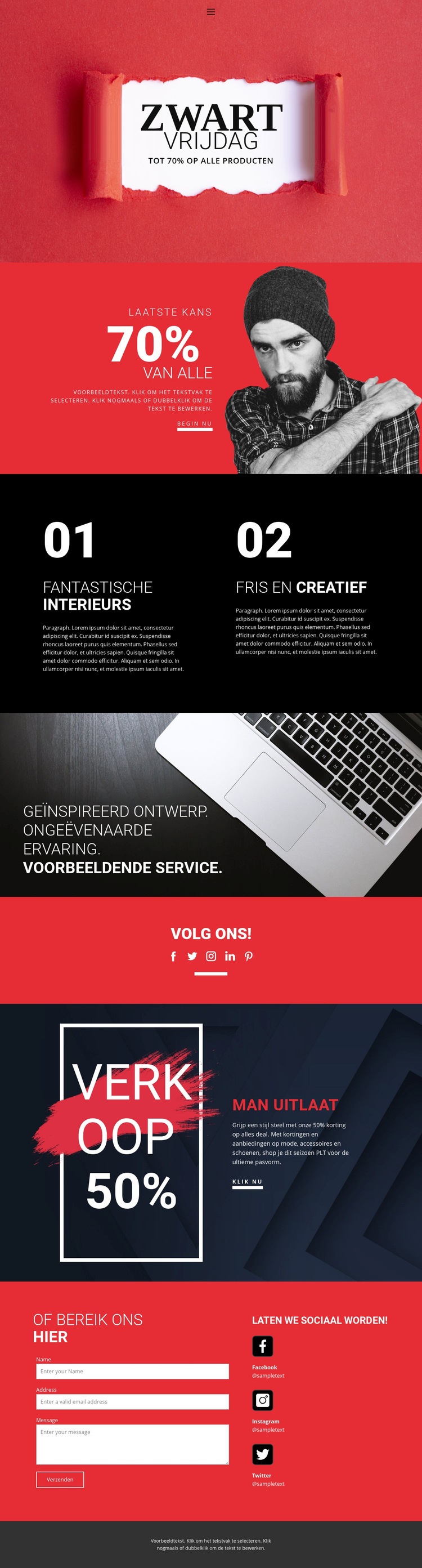 Succesvolle online winkelverkoop Html Website Builder