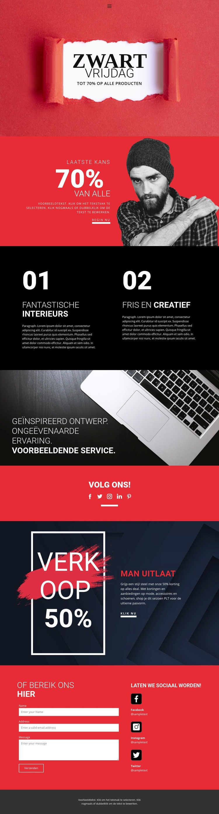 Succesvolle online winkelverkoop Website Builder-sjablonen