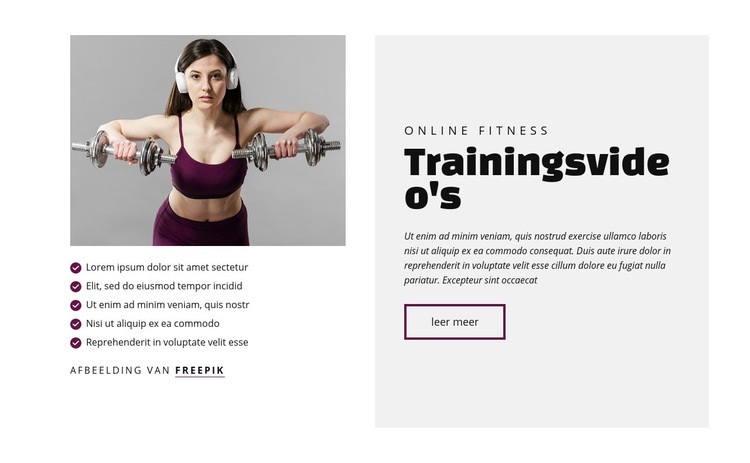 Trainingsvideo's Website Builder-sjablonen