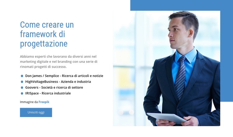 I nostri servizi di consulenza gestionale Modello HTML5