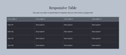 Responsive Table Premium Template