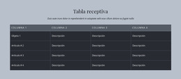 Tabla Receptiva: Plantilla De Sitio Web Joomla