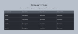 Responsive Table - HTML Template by Nicepage