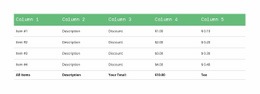 Klasszikus Asztal Zöld Fejjel - HTML Page Maker