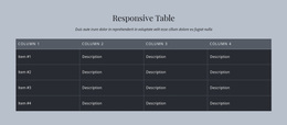 Design Template For Responsive Table