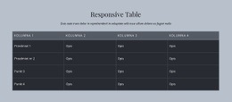 Responsive Table - Gotowa Do Użycia Strona Docelowa