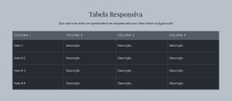 Tabela Responsiva - Web Design Multifuncional
