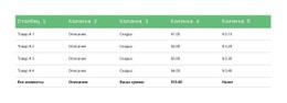 Классический Стол С Зеленой Шапкой - HTML Page Maker