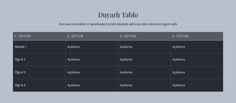 Duyarlı Tablo Joomla Şablonu