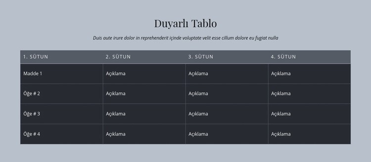 Duyarlı Tablo Web Sitesi Mockup'ı