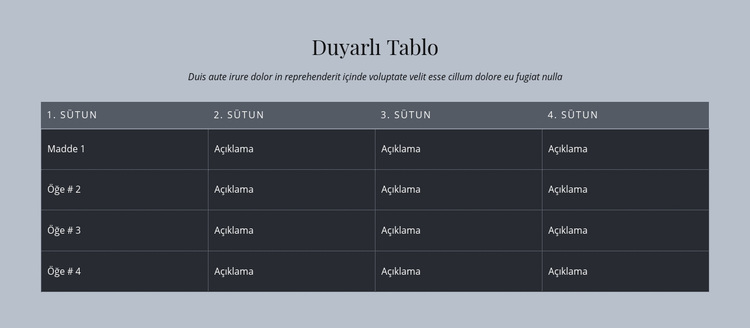 Duyarlı Tablo WordPress Teması