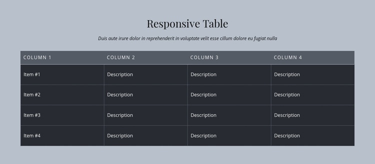 Responsive Table Webflow Template Alternative