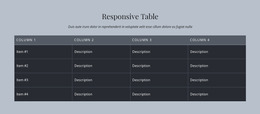 Responsive Table WordPress Website Builder Free