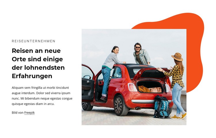 Reisen an neue Orte Website design