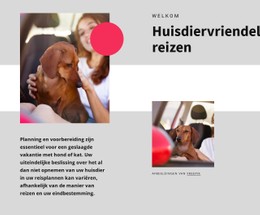Pagina-HTML Voor Huisdiervriendelijk Reizen