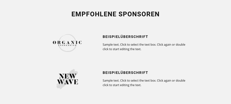 Empfohlene Sponsoren CSS-Vorlage